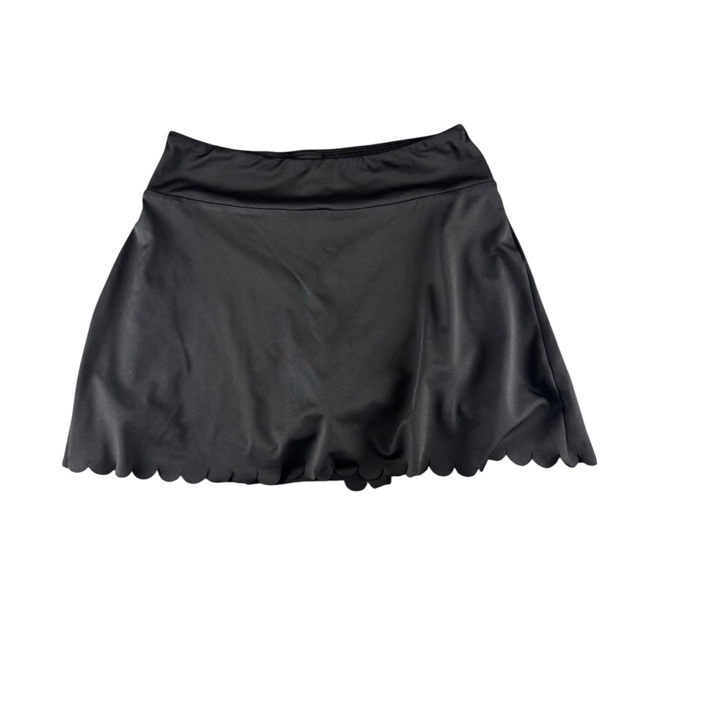 Crown & Ivy Black Scalloped‎ Hem Athletic Skort Women Small Tennis Golf Skirt